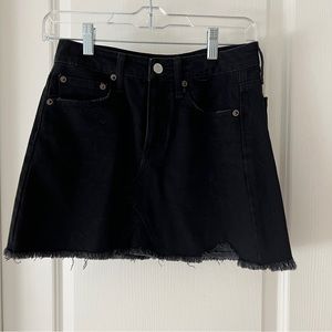 Black Denim Mini Skirt
